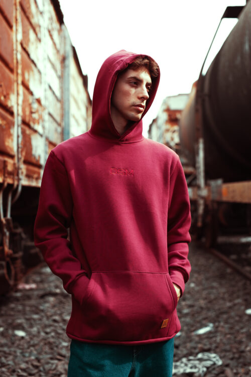 Buzo Canguro DSM Bordó - Hoodie Unisex - Imagen 4